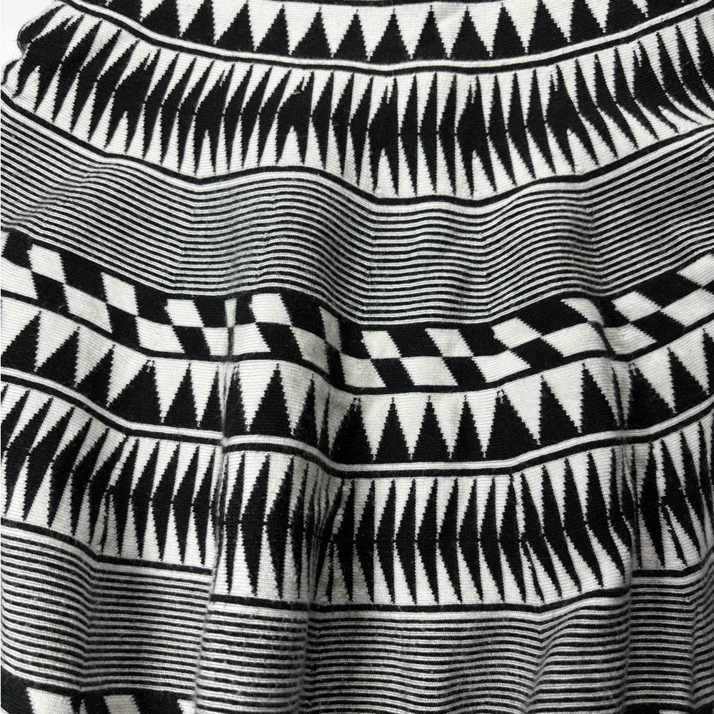 Mi Ami Black and White Geometric Skater Skirt - Picture 2 of 6